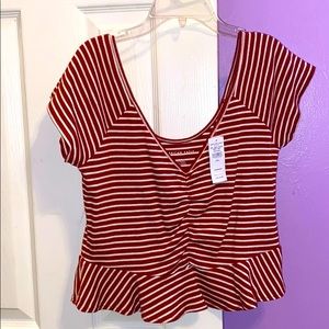 A striped crop top